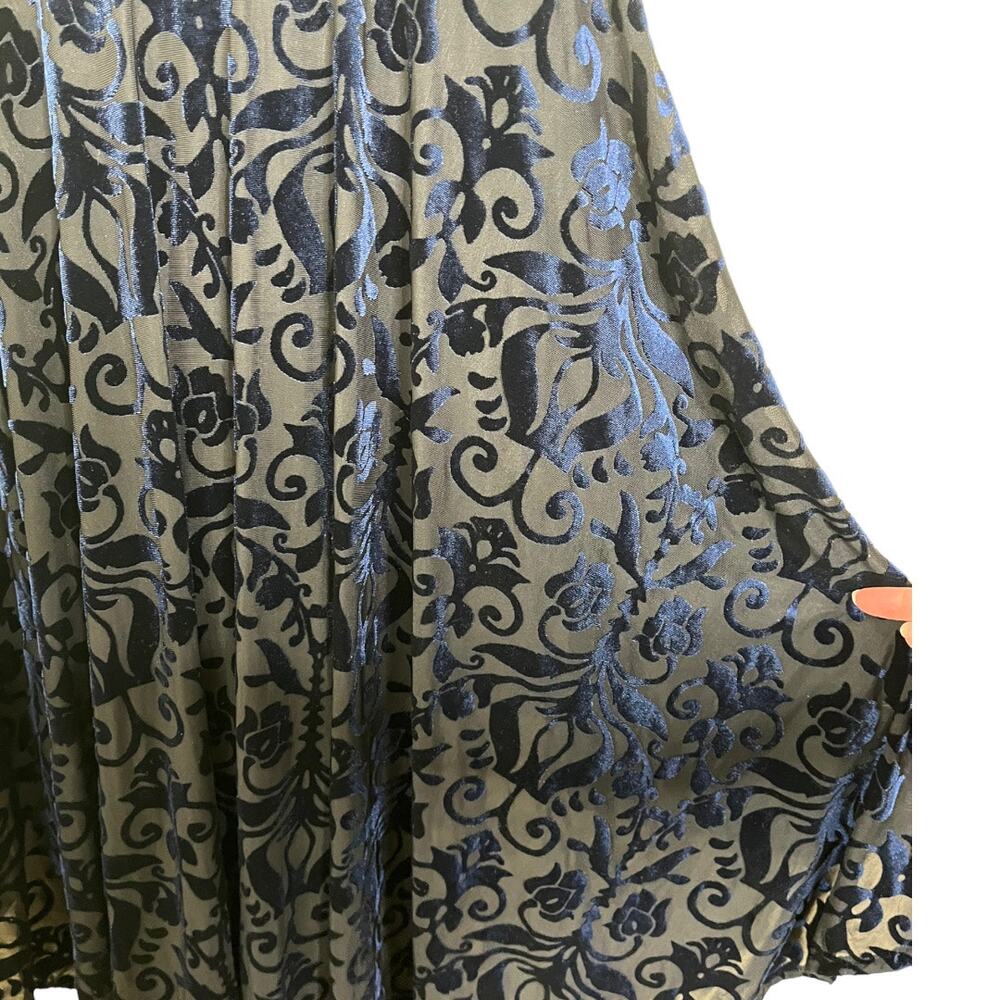 Design Lab Lord Taylor strapless hi low dress black blue velvet medium - Picture 3 of 5